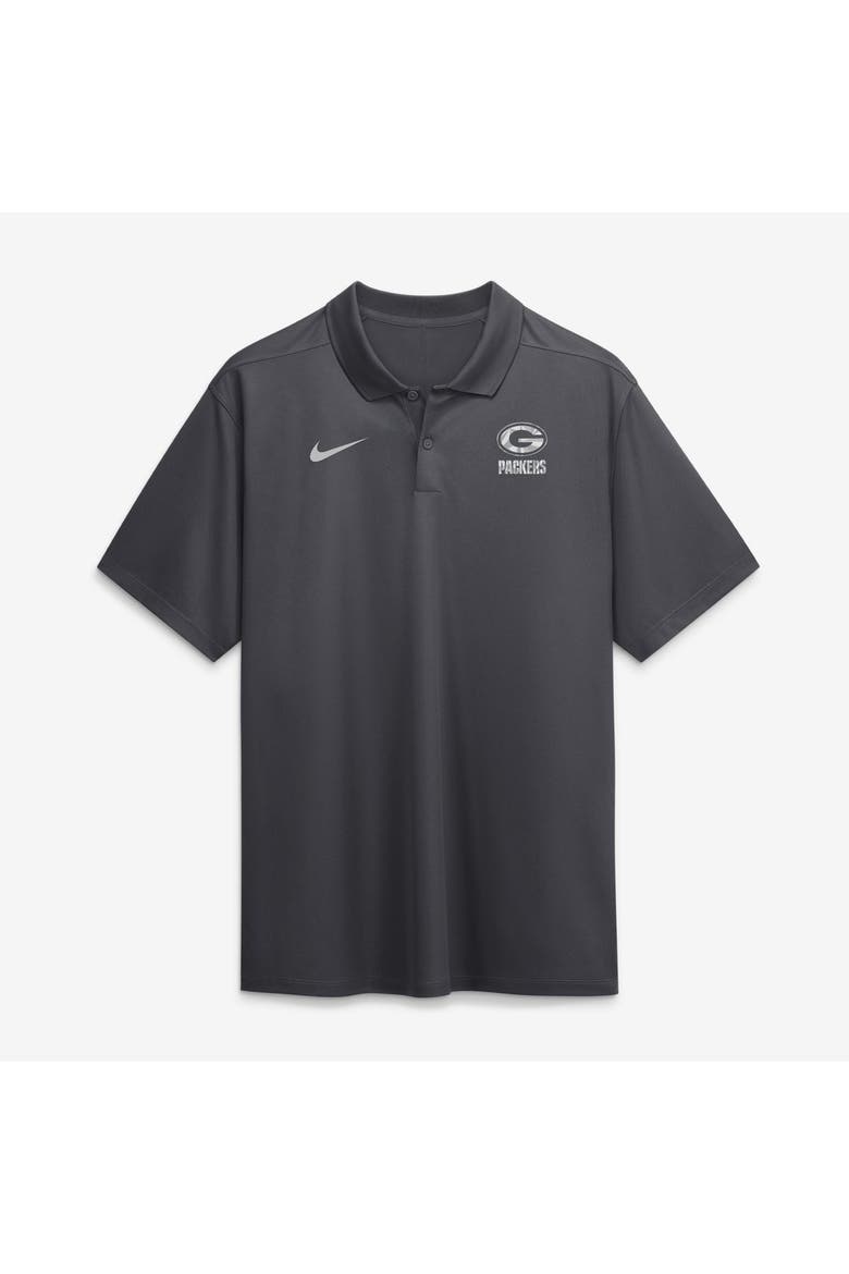 Men's Nike Anthracite Green Bay Packers Fractal Logo Victory Dri-FIT Polo, Main, color, Anthracite