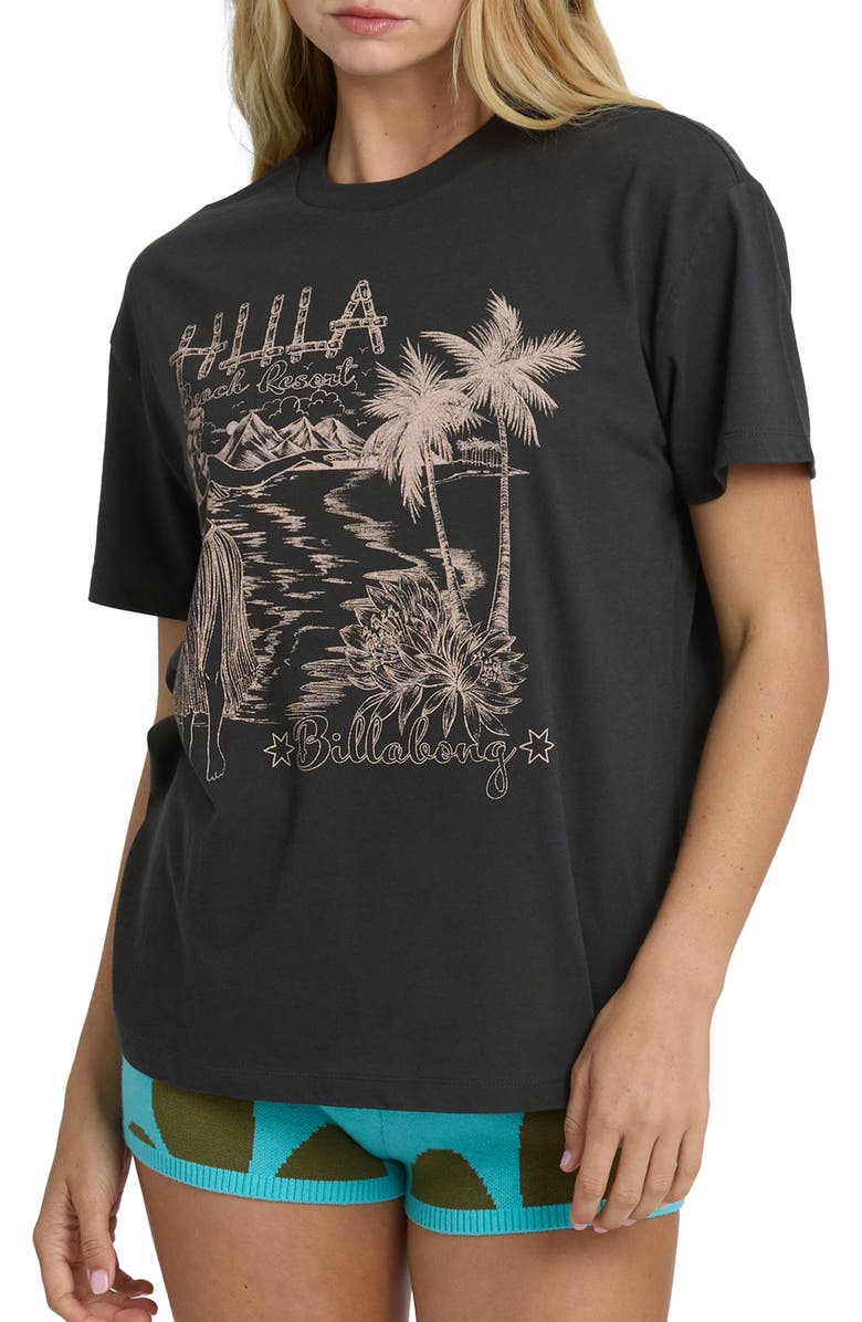Billabong Vacay Wonder Graphic T-Shirt, Main, color, Off Black