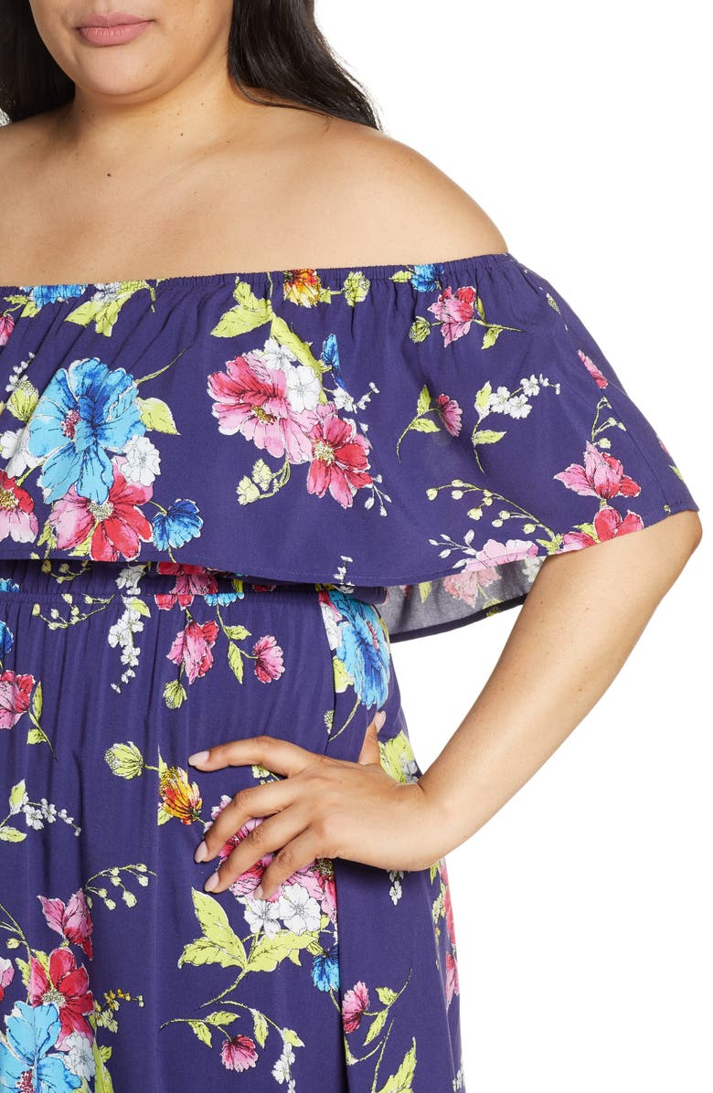 BP. Off the Shoulder Popover Midi Dress, Alternate, color,