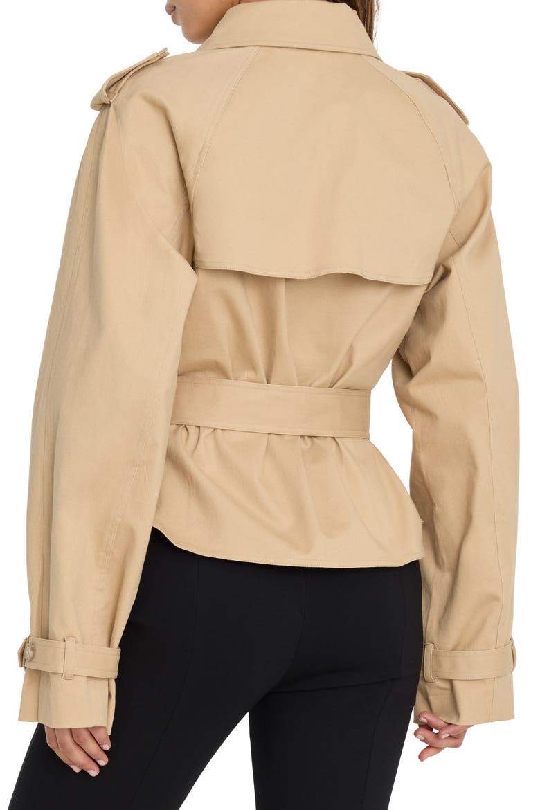Crop Trench Jacket, Alternate, color, SANDY FAWN