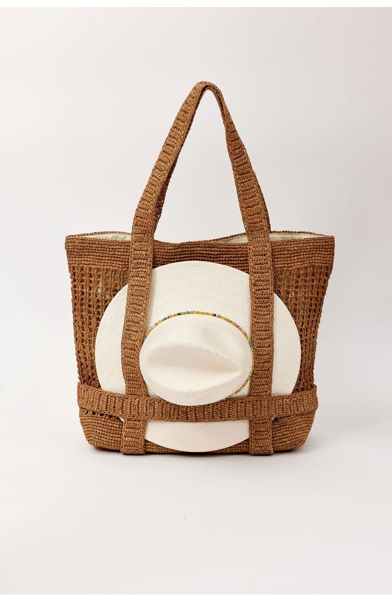 Hat Attack The Original Straw Traveler Tote, Alternate, color, Toast