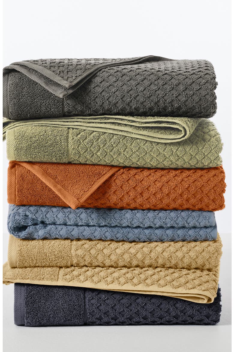 Diamond Waffle Texture 6-Piece Towel Set, Alternate, color, DARK GREY