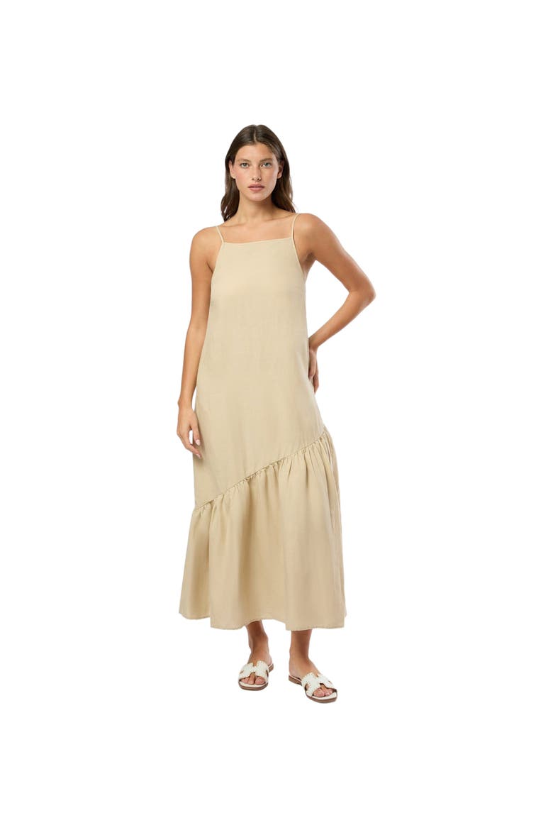 Air Linen Square Neck Maxi Dress, Main, color, JUTE