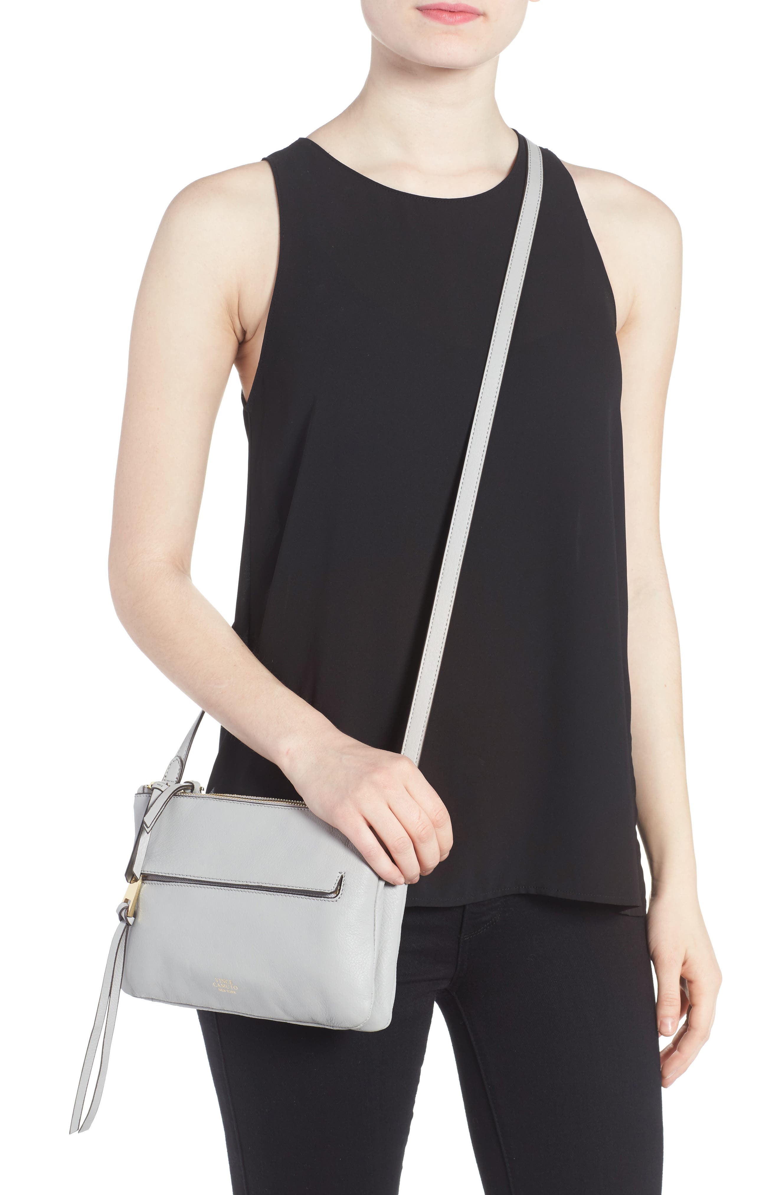 Vince Camuto Gally Leather Crossbody Bag, Alternate, color, Full Steam