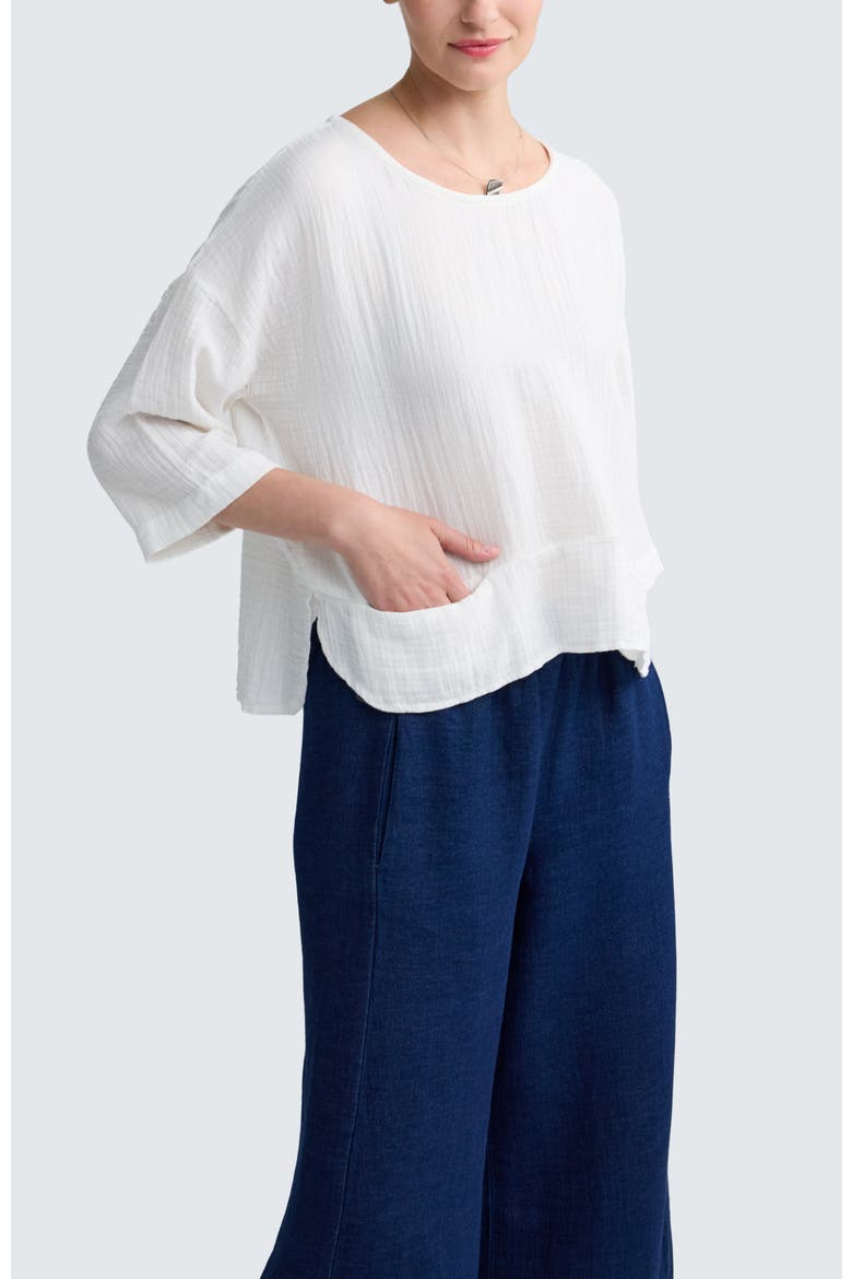 Viola Solid Muslin Blouse, Alternate, color, Ecru