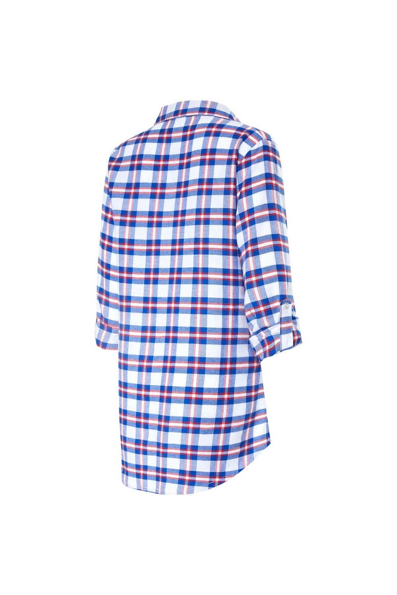 Women's Concepts Sport Royal Buffalo Bills Sienna Plaid Full-Button Long Sleeve Nightshirt, Alternate, color, Royal