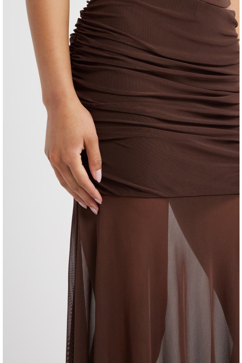 Mesh Maxi Skirt, Alternate, color, BROWN TERRA