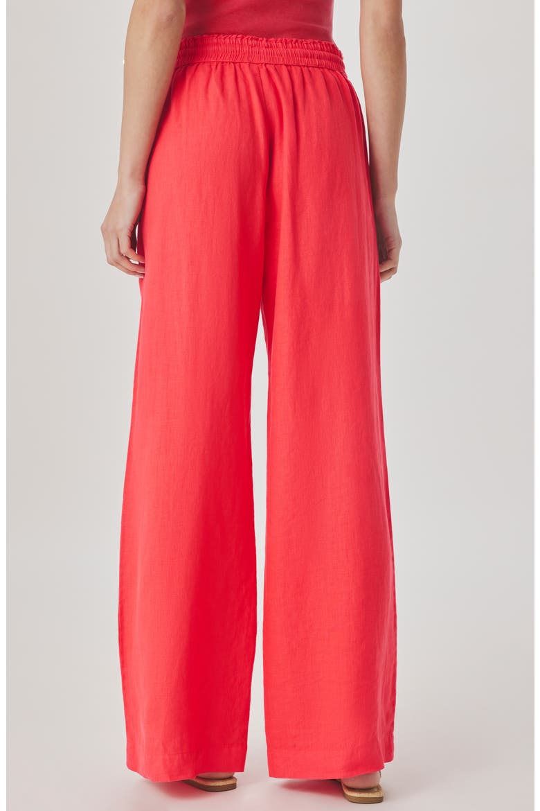Stella Paperbag Linen Wide Leg Pants, Alternate, color, SCARLET RED