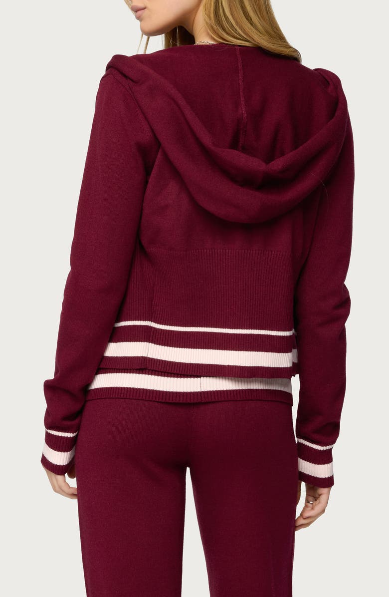 EDIKTED Kaliya Zip-Up Knit Hoodie, Alternate, color, 