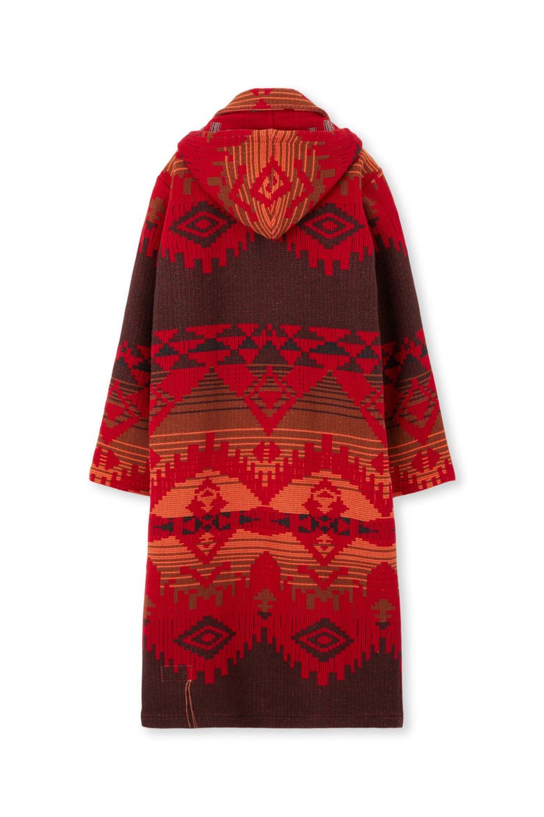 Navajo Jacquard Coat, Alternate, color, Red