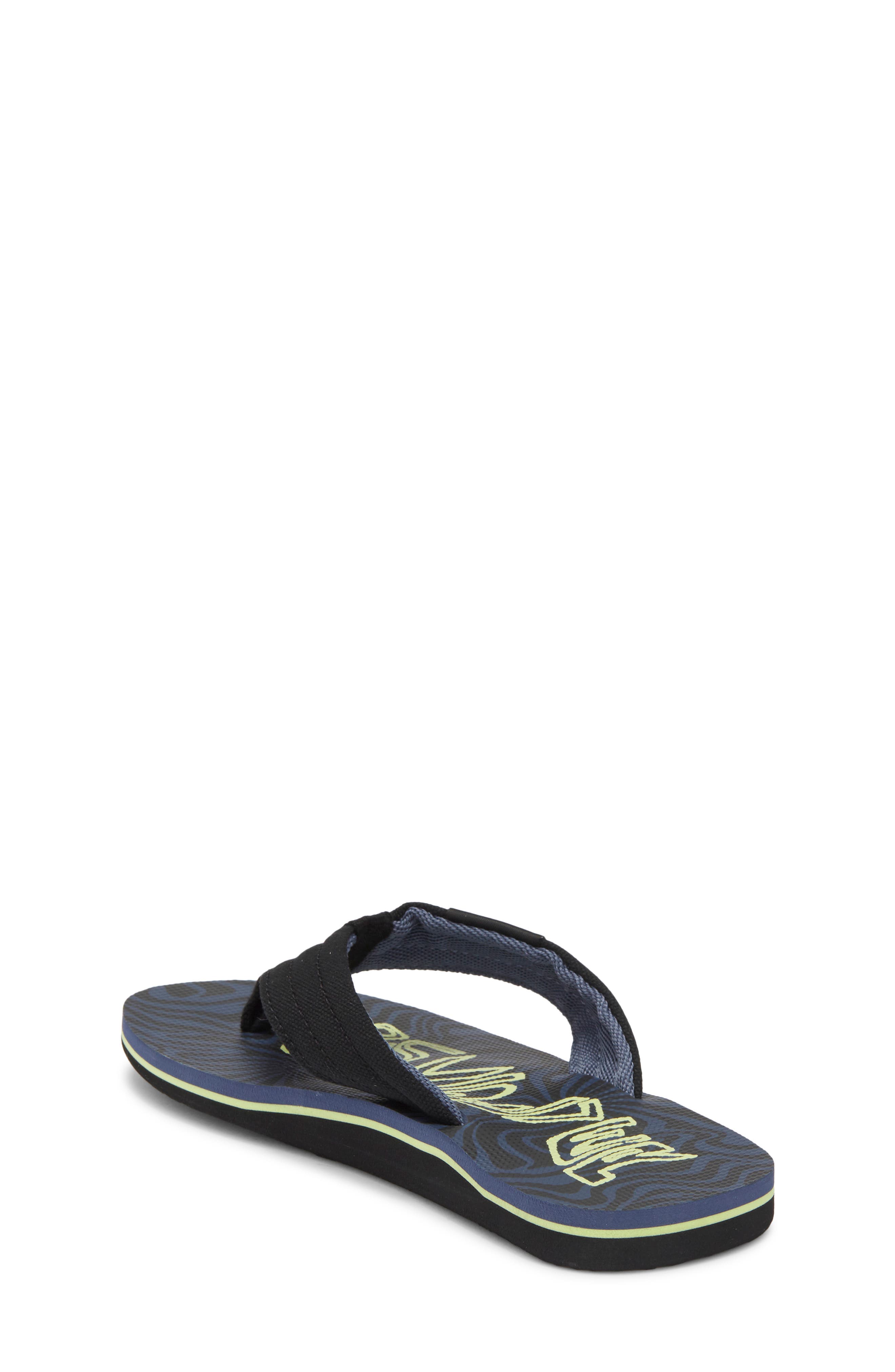 Quiksilver Kids' Molokai Layback II Flip Flop, Alternate, color, Black/ Green/ Dark Blue