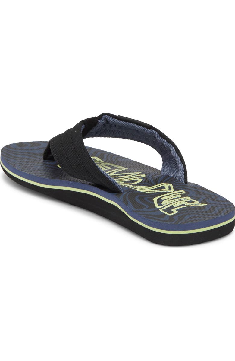 Quiksilver Kids' Molokai Layback II Flip Flop, Alternate, color, Black/ Green/ Dark Blue