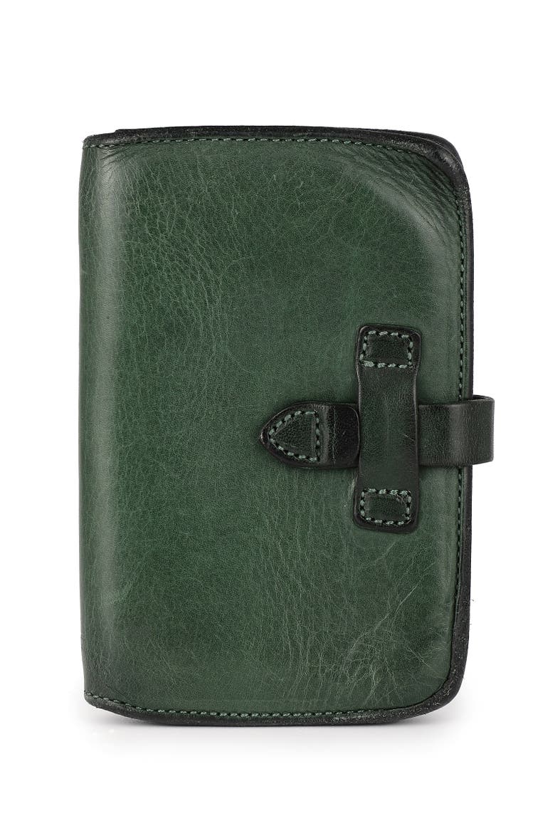 Leeds Genuine Leather Bifold Passport Holder, Main, color, Kale