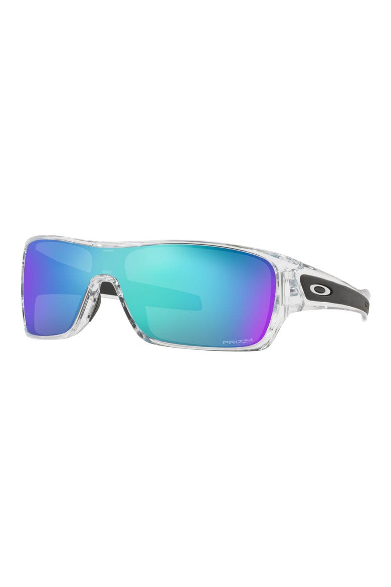 32mm Rectangular Sunglasses, Alternate, color, POLISHED CLEAR/ PRIZM SAPPHIRE