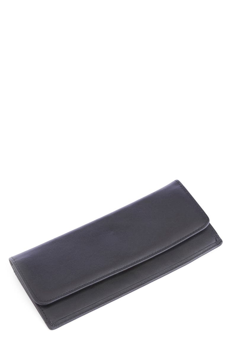 RFID Blocking Leather Clutch Wallet, Main, color, BLACK