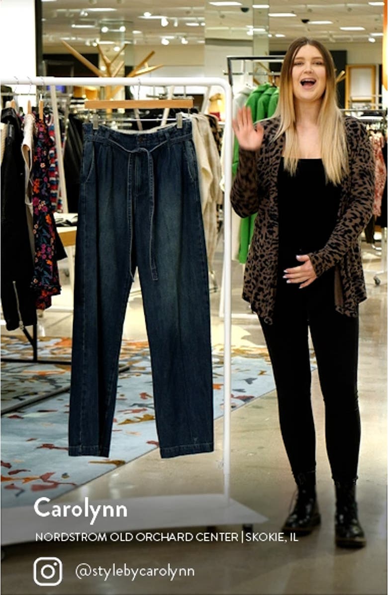 Deven High Waist Drawstring Wide Leg Nonstretch Jeans, sales video thumbnail