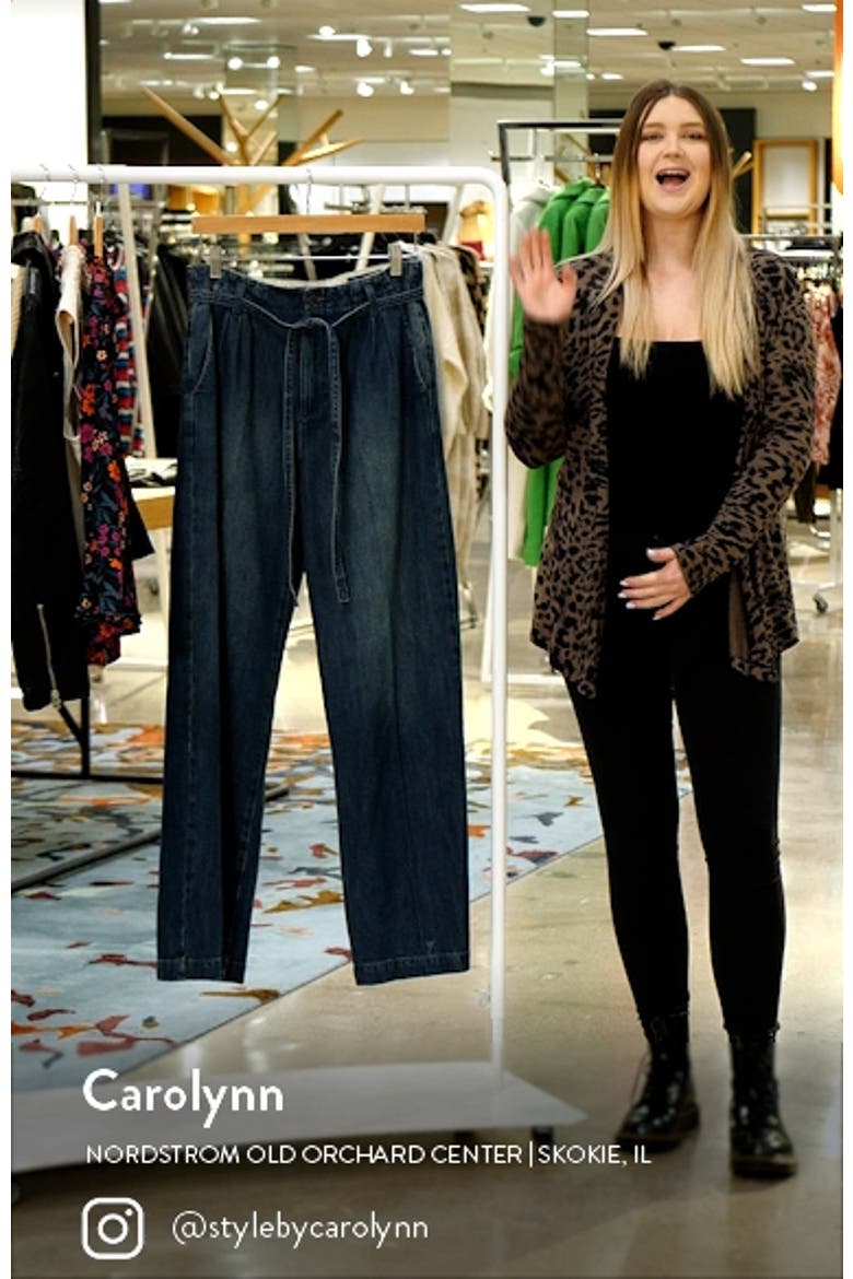 Deven High Waist Drawstring Wide Leg Nonstretch Jeans video