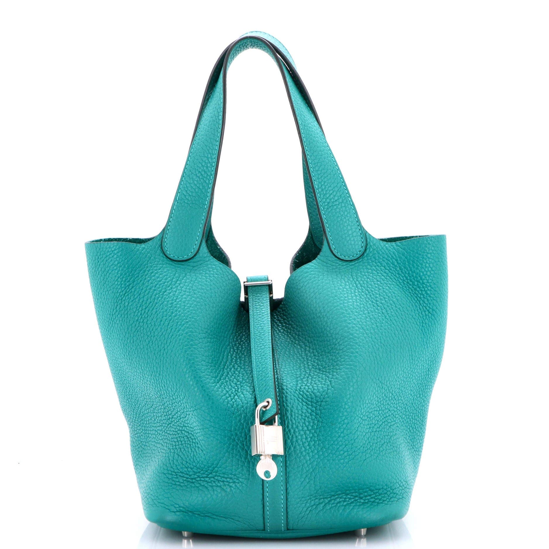 Picotin Lock Bag Clemence MM, Main, color, Green