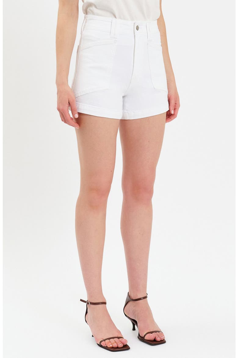 Valley High Waist Denim Shorts, Alternate, color, LAMB