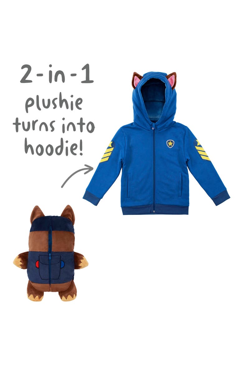 x Nickelodeon® PAW Patrol™ Chase 2-in-1 Stuffed Animal Hoodie, Alternate, color, BLUE MIX