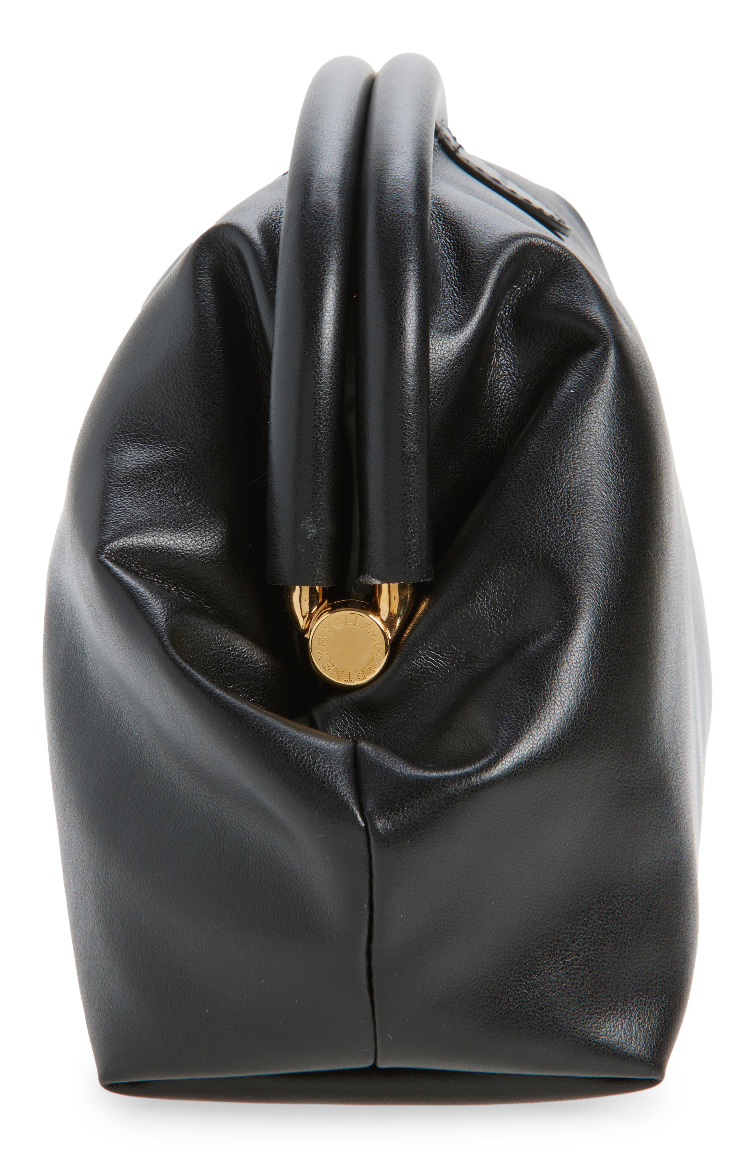 Stella McCartney Falabella Padded Soft Clutch, Alternate, color, Black