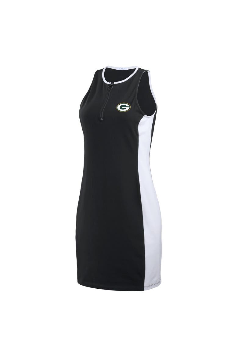 Women's WEAR by Erin Andrews Black Green Bay Packers Bodyframing Tank Dress, Alternate, color, Black