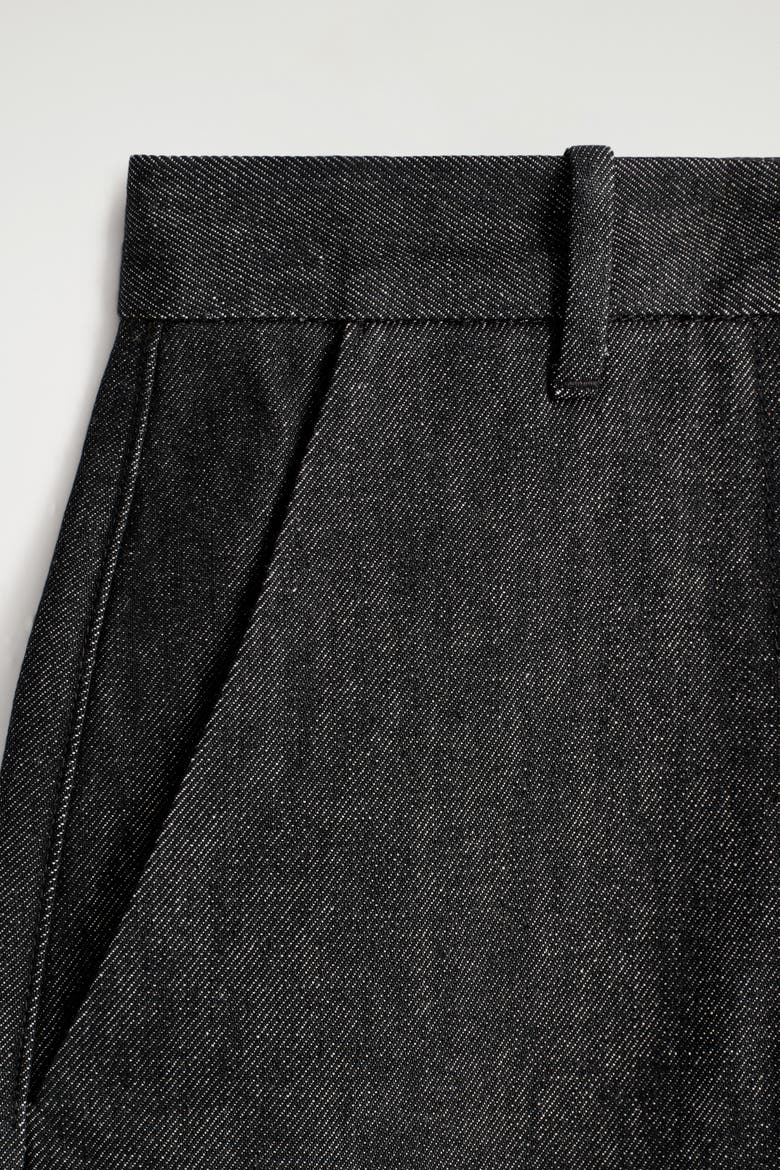 Relaxed-Fit Wide-Leg Denim Pants, Alternate, color, BLACK
