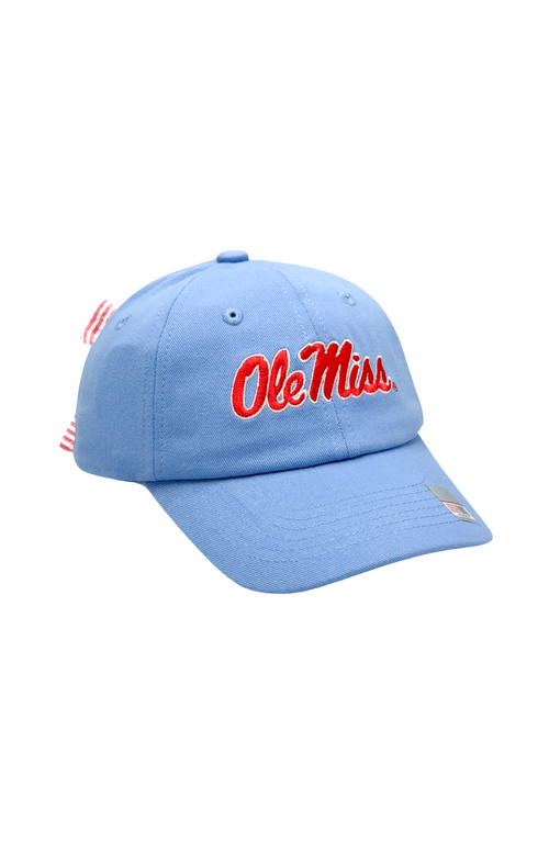 Bits & Bows Ole Miss Rebels Bow Baseball Hat In Blue