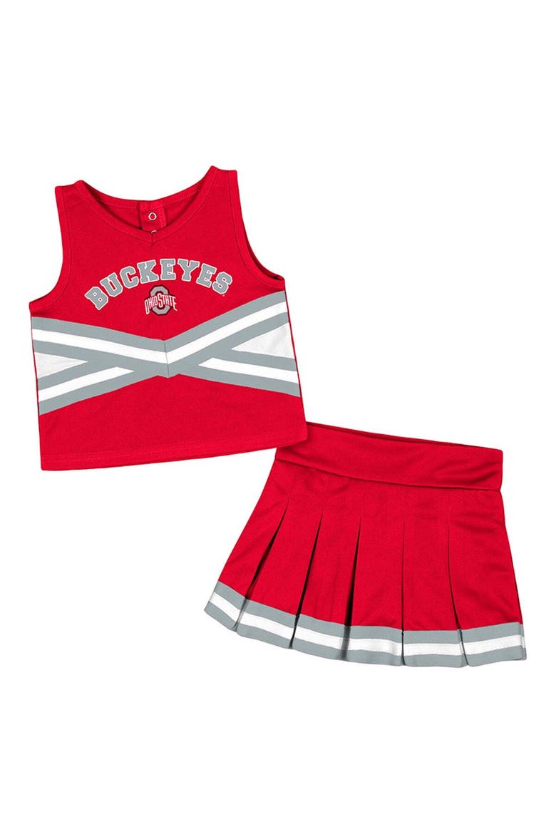 Girls Toddler Colosseum Scarlet Ohio State Buckeyes Carousel Cheerleader Set, Main, color, Scarlet