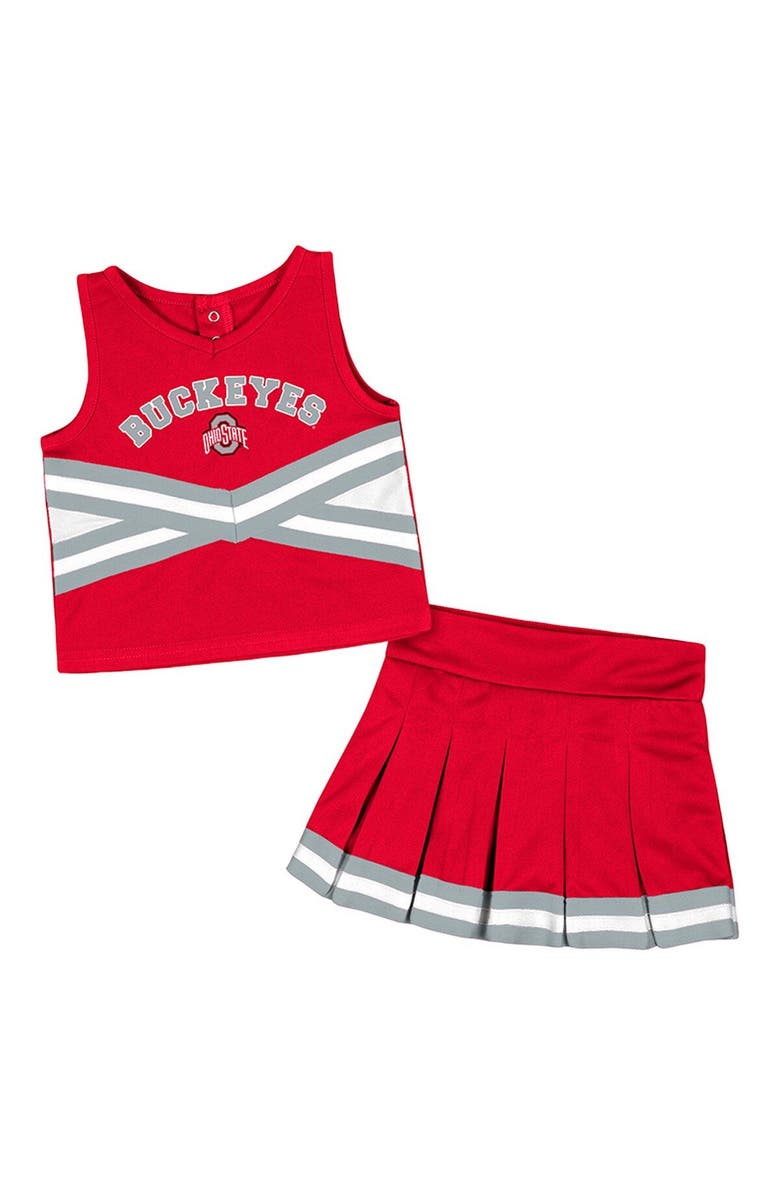 COLOSSEUM Girls Toddler Colosseum Scarlet Ohio State Buckeyes Carousel Cheerleader Set, Main, color, 