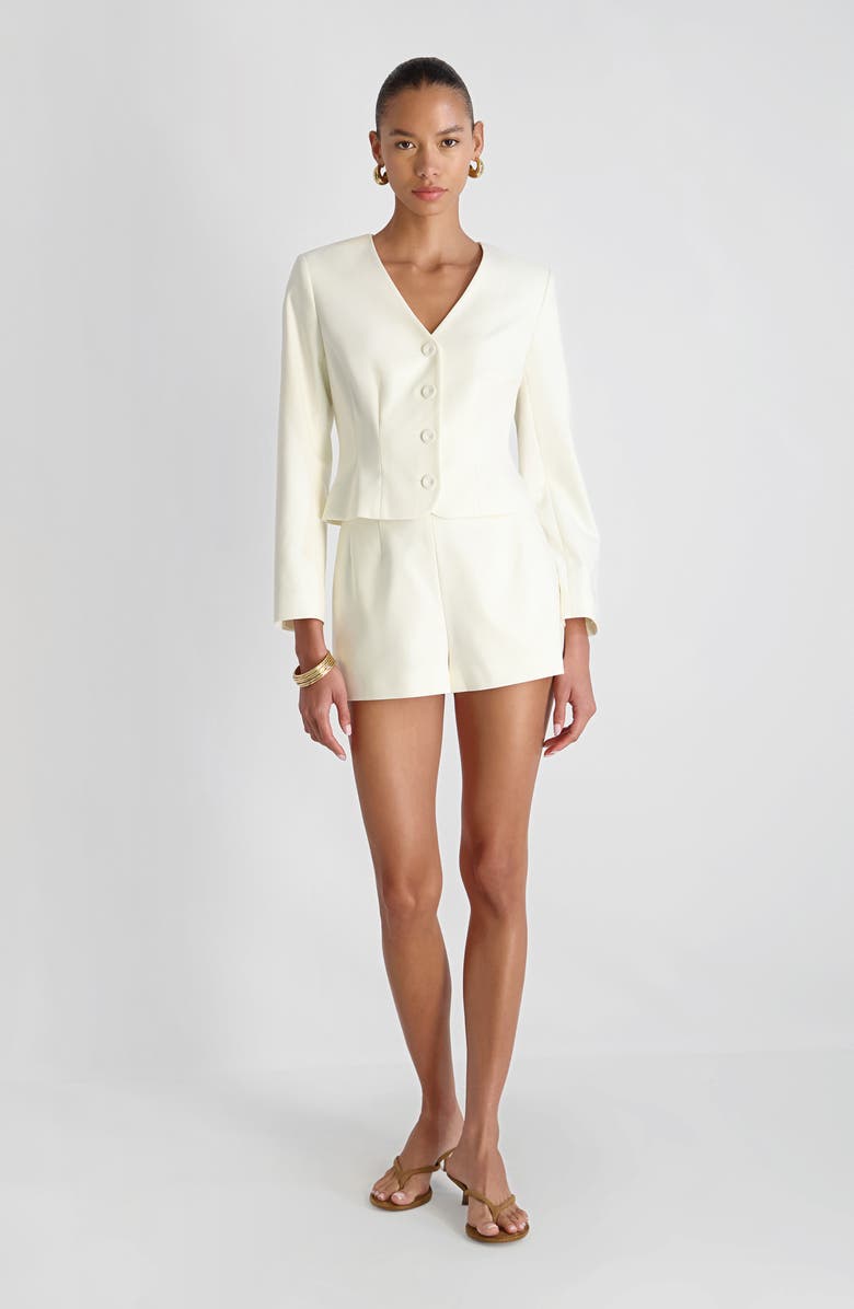 French Connection Halsey Twill Crop Jacket, Alternate, color, Porcelain Cream