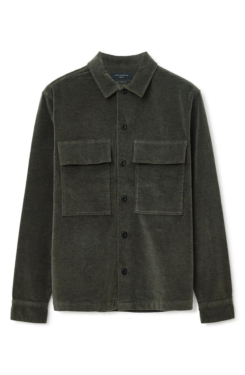 AllSaints Hawker Stretch Corduroy Overshirt, Alternate, color, Gull Brown