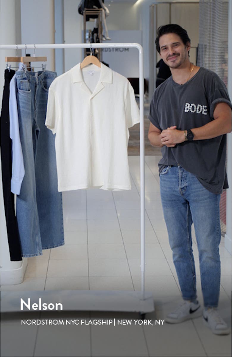 Darcy Textured Short Sleeve Button-Up Shirt, sales video thumbnail