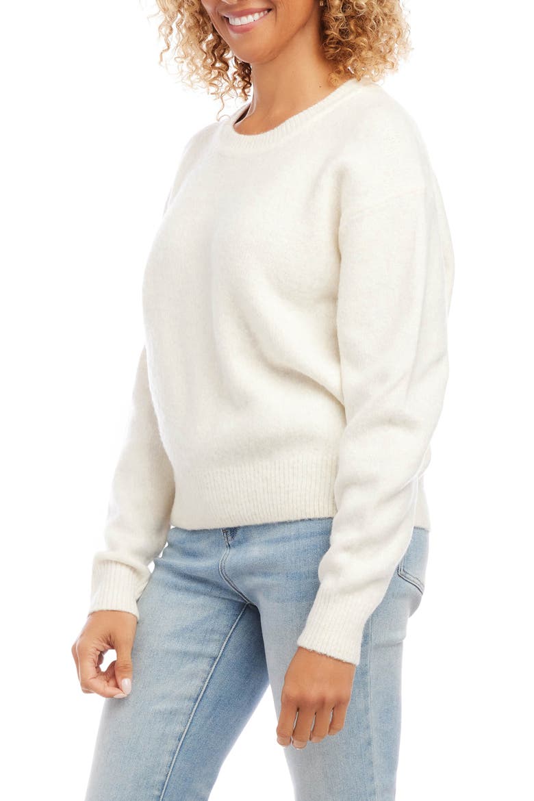 Relaxed Brushed Sweater, Alternate, color, CREAM