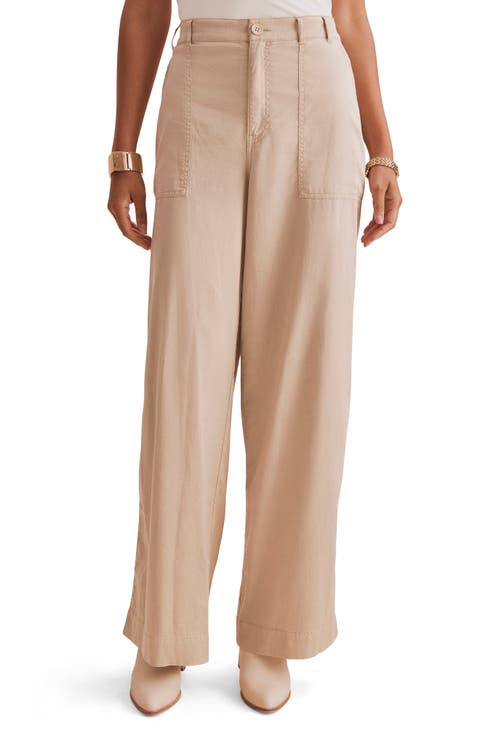 Colette Wide Leg Stretch Cotton Blend Pants