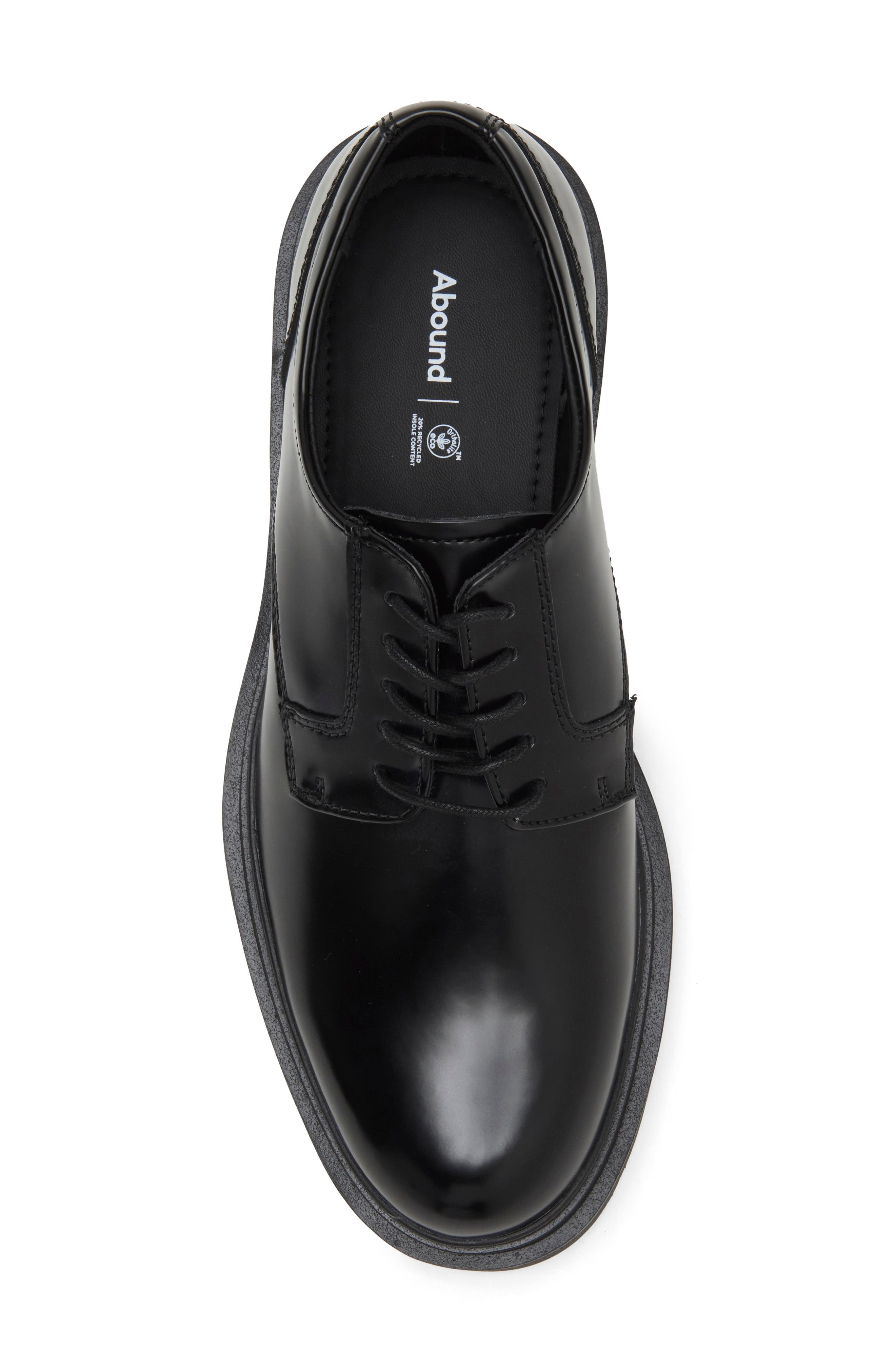 Fenix Faux Leather Plain Toe Derby, Alternate, color, BLACK