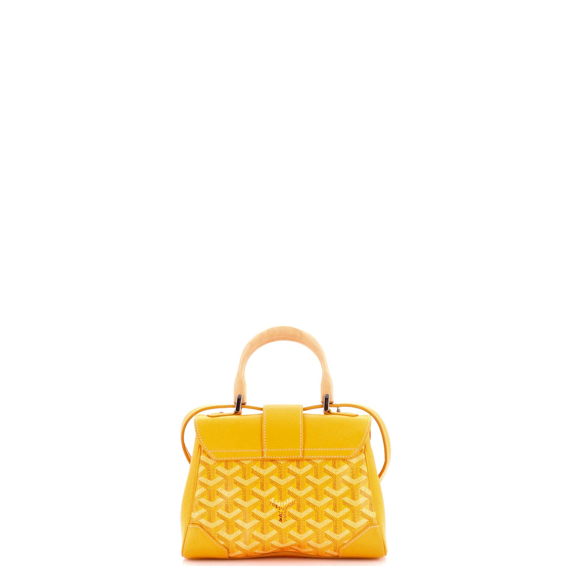 Saigon Top Handle Bag Coated Canvas with Leather Mini, Alternate, color, Yellow