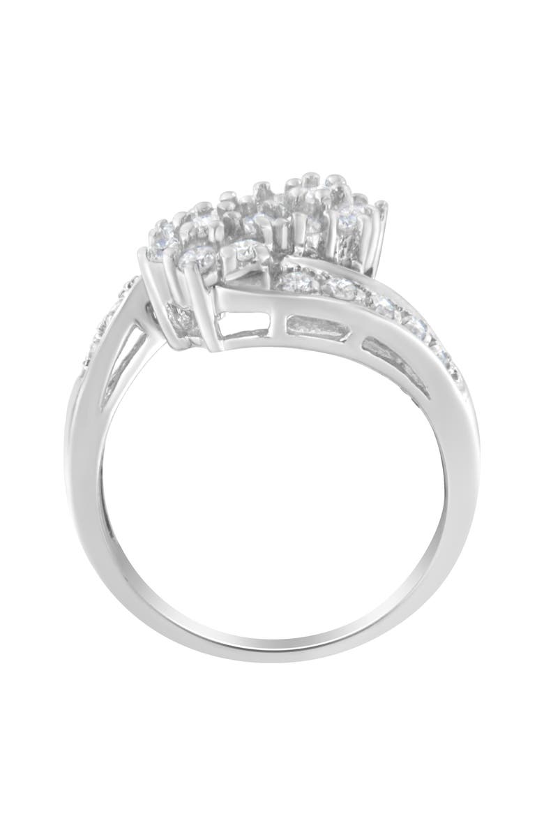 Haus of Brilliance 14KT White Gold 7/8 cttw Diamond Cluster Ring Band, Alternate, color, White