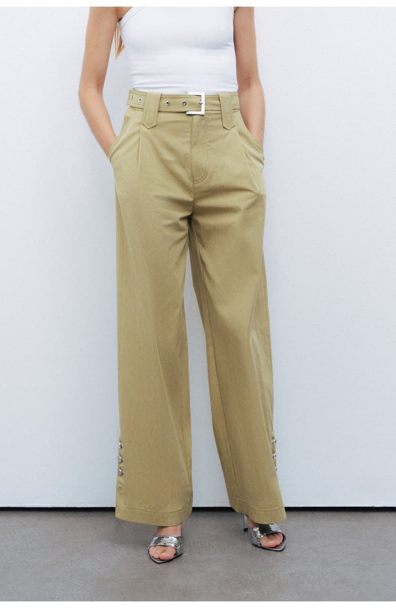 Nocturne Metal Buckle Detailed Belted Pants, Main, color,
