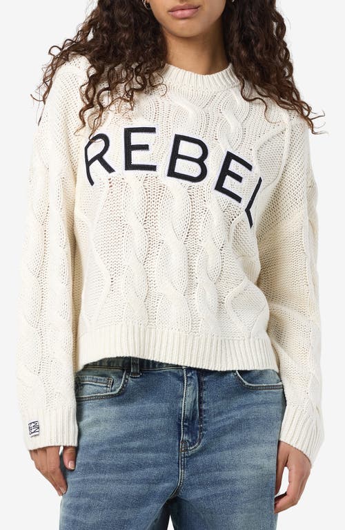 Noisy May Rebecca Cable Stitch Sweater In White