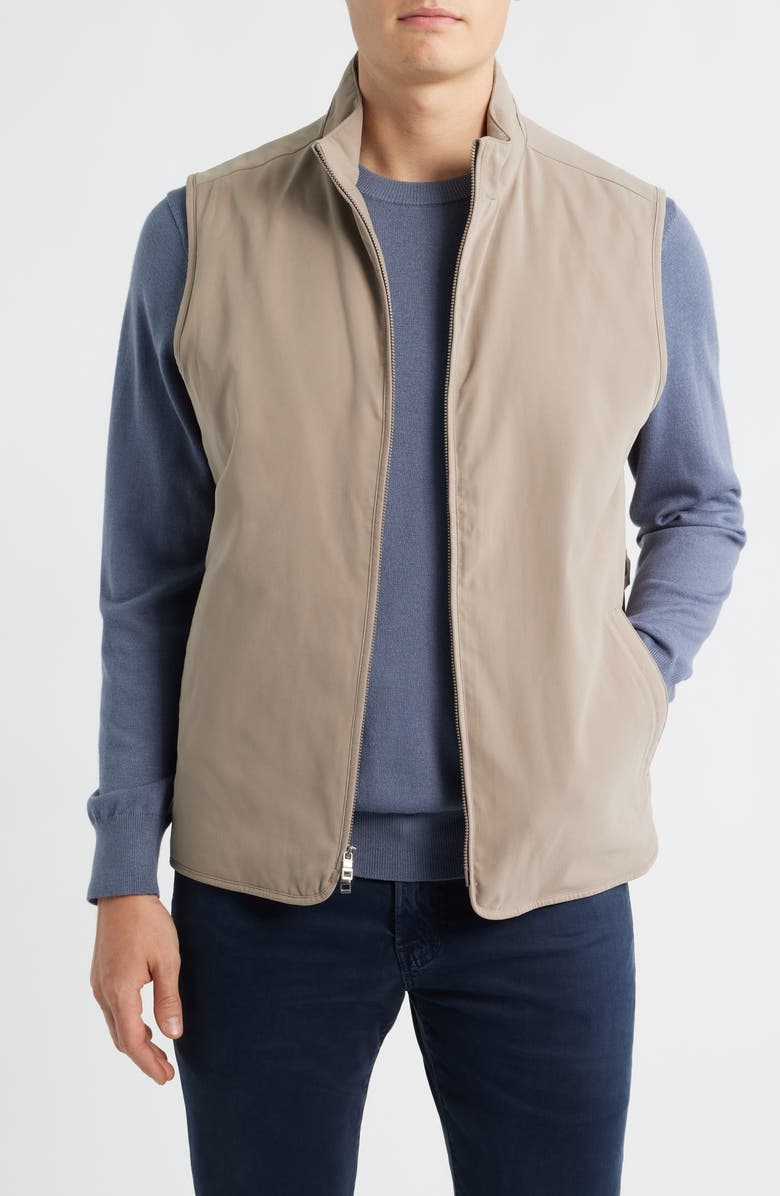 Peter Millar Bleecker Zip Vest, Main, color, Biscotti