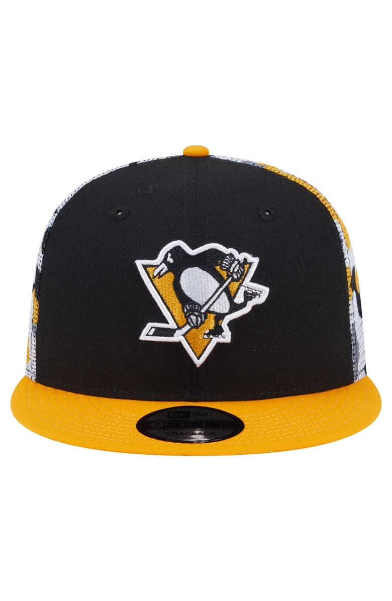New Era Men's New Era Black/Gold Pittsburgh Penguins Camo Meshback 9FIFTY Snapback Hat, Alternate, color, Black