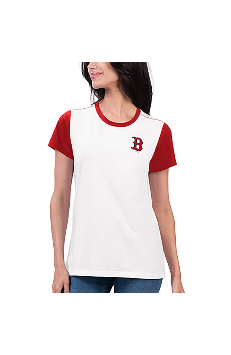 G-III 4HER BY CARL BANKS Women's G-III 4Her by Carl Banks White Boston Red Sox Illustration Ringer T-Shirt, Alternate, color, White