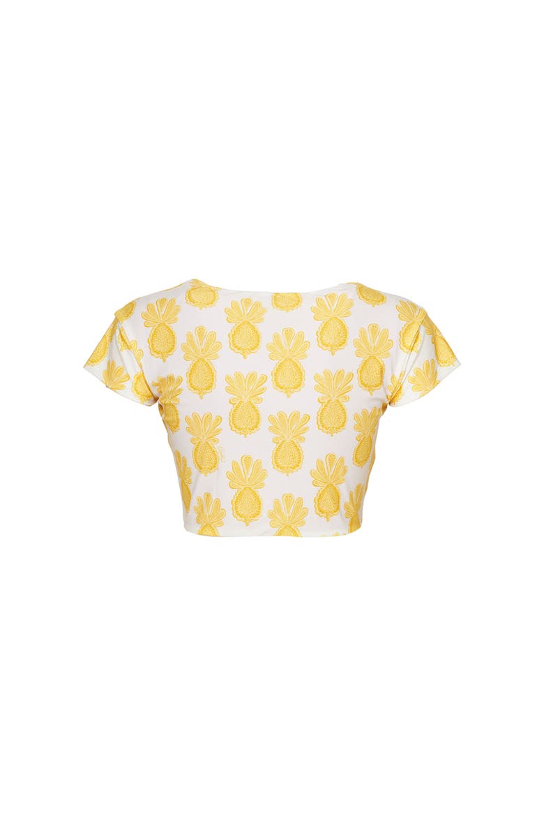 Bardot Top Pineapple Sunflower White, Alternate, color, Pineapple Sunflower White