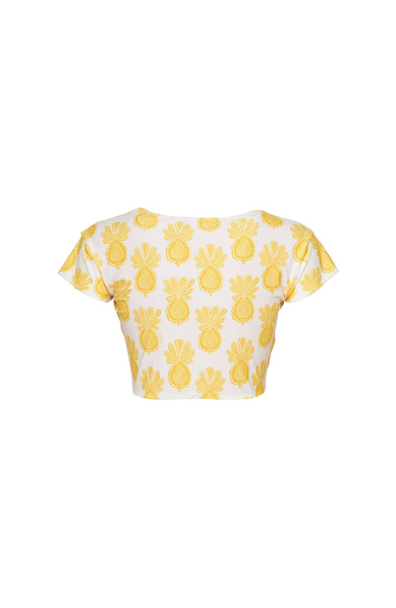 La DoubleJ Bardot Top Pineapple Sunflower White, Alternate, color, Pineapple Sunflower White