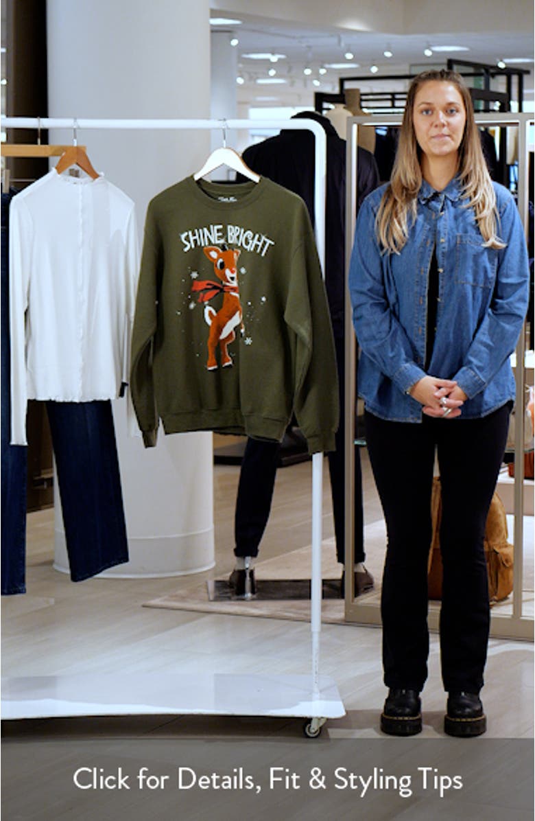 Rudolph Shine Bright Crewneck Sweatshirt, sales video thumbnail