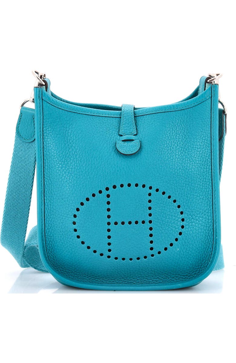 Pre-Owned Hermes Evelyne Bag Gen III Clemence TPM, Main, color, Bleu Paon