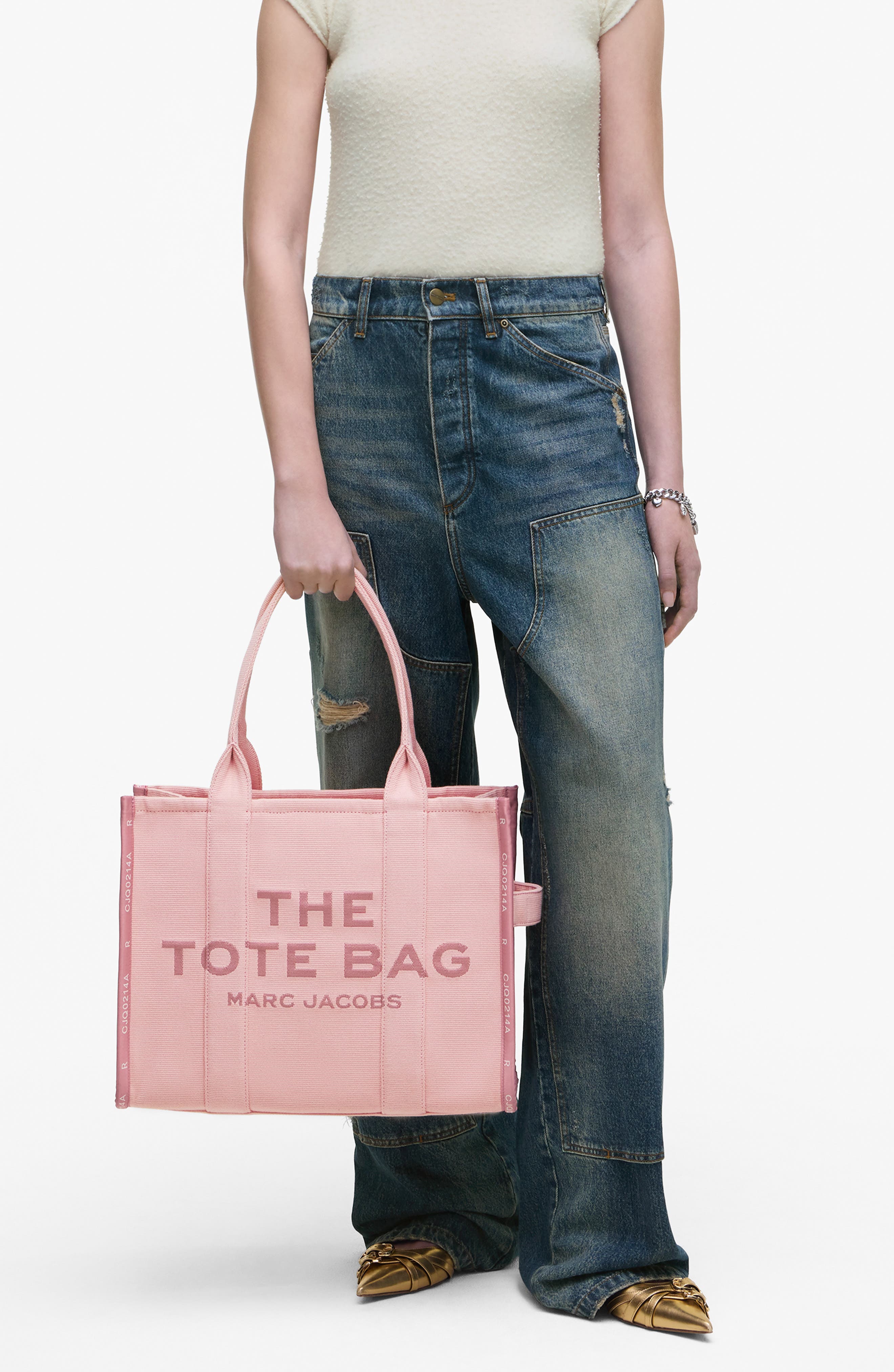 The Jacquard Large Tote Bag, Alternate, color, ROSE