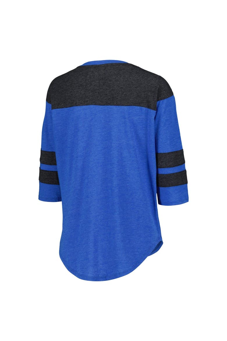 Women's Starter Blue Kyle Larson Full Back Block 3/4-Sleeve Tri-Blend Top, Alternate, color, Blue