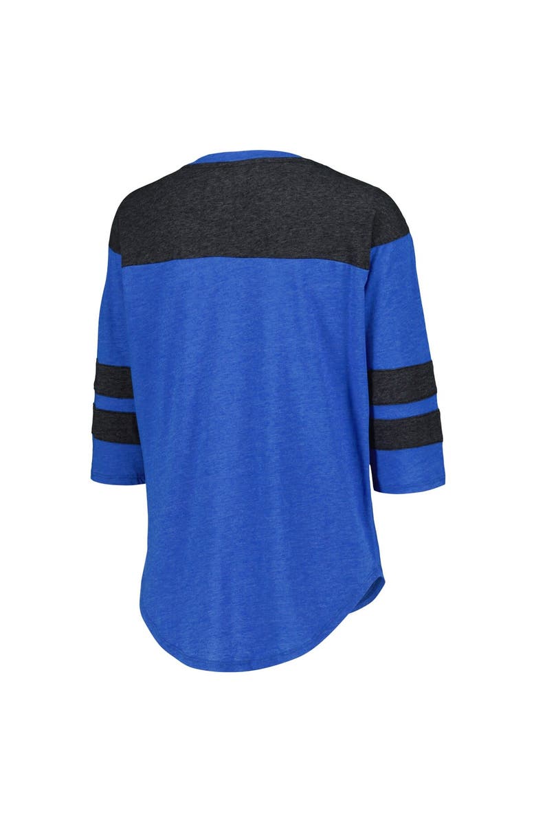 STARTER Women's Starter Blue Kyle Larson Full Back Block 3/4-Sleeve Tri-Blend Top, Alternate, color, 